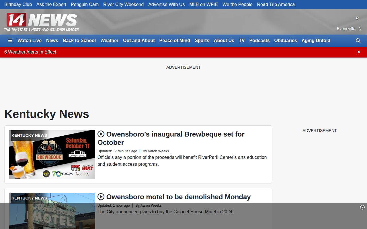 14 News Kentucky archive for regional Union County coverage